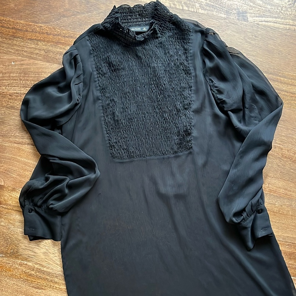 Zara Black Sheet Blouse with side slits